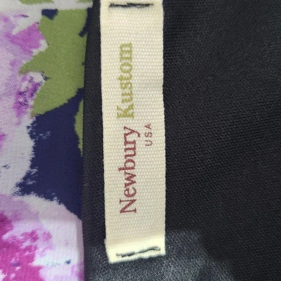 Newbury Custom Dress Women's Size Medium Purple Floral Lined Bell Sleeve - Picture 5 of 6